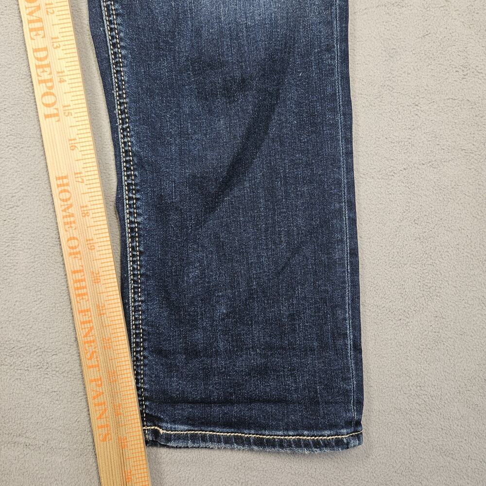 Silver Jeans Womens 31 Blue Stretch Suki Capri Crop Jeans Patriotic Flag USA - Picture 9 of 11